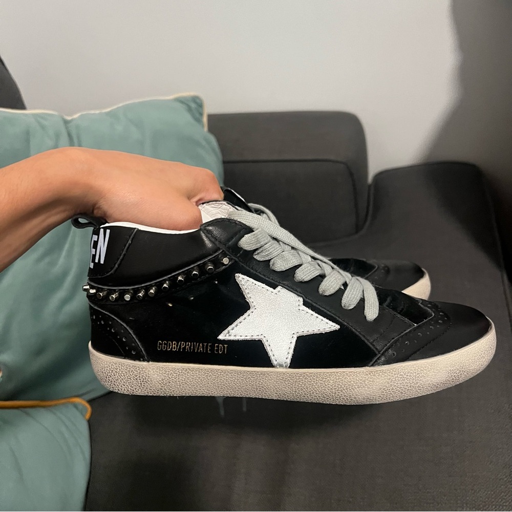 Golden Goose Black and White Midstar Sneakers